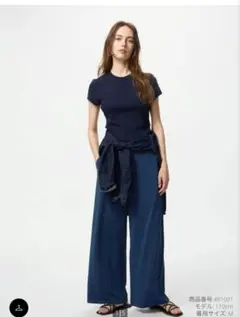 ユニクロ クレープジャージーストレートパンツ