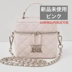 Darich キルティングスクエアミニバッグ バニティ　シルバーパーツ ピンク