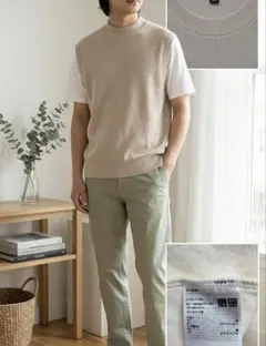 UNIQLO ニットベスト ベージュ M メンズ