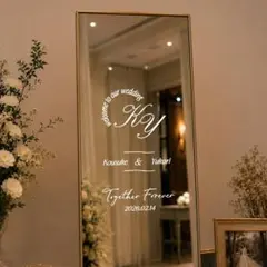 ◎0010 サイズが選べるウェルカムミラーステッカー 結婚式 ウェディングA3