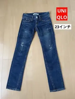 美品☆ UNIQLO ユニクロ ダメージジーンズ デニム 23インチ