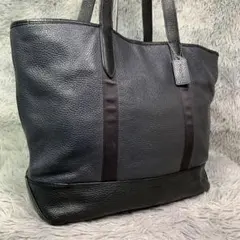 美品 COACH コーチ トートバッグ ショルダーバッグ 型押しロゴ レザー