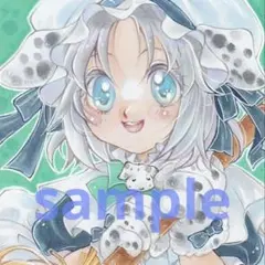 オリジナルイラスト 【百合の花バニーガール】 手描き アナログ 色紙