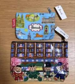 Harrods ハロッズ ポーチ 2点セット　小物入れ　イギリスのサムネイル
