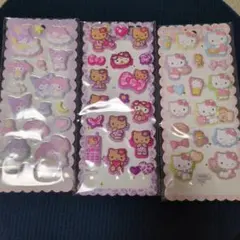 ハローキティ 日焼けキティ　マイメロ＆クロミ　ぷっくりシール 3シートセット