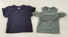 アプレレクール　90　Tシャツ　半袖　ネイビー　黄緑