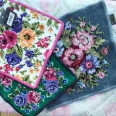 フェイラー 他 花柄ハンカチ3枚セット