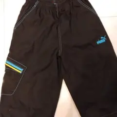 PUMA 黒 ハーフパンツ ストライプ付き