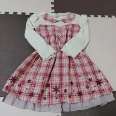 アクシーズファムキッズ☆長袖チェック柄ワンピース☆120cm☆可愛い☆おしゃれ