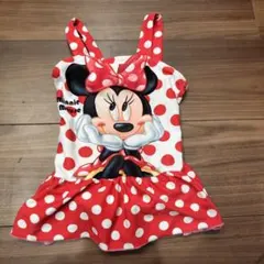 ミニーマウス 水着 赤い水玉 フリル付き