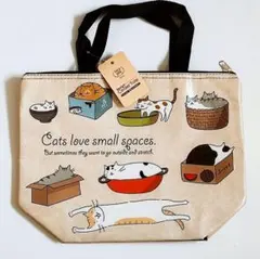 2-猫は狭いところが好き デザインクーラートートバッグ ファスナー付