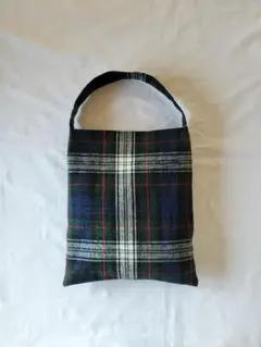 タータンチェック　ワンハンドル　トートバッグ