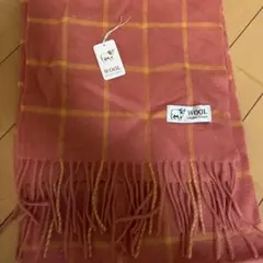 ウール チェック柄マフラー ピンク/イエロー