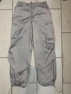 ZARA カーゴパンツ パラシュートサテングレー きれいめ 38