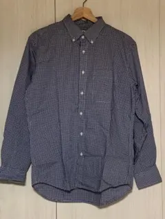 UNIQLO ネイビー チェック柄 長袖シャツ