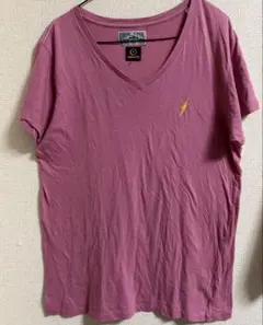 ダファー × ライトニングボルト Vネック Tシャツ 日本製 ピンク　古着のサムネイル