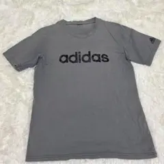 adidasアディダス ロゴTシャツグレー 半袖 ワンポイントユニセックス 古着