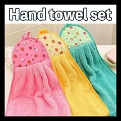 ハンドタオル ループタオル 4枚セット 手拭き 入園準備 キッチン 洗い替え 柄