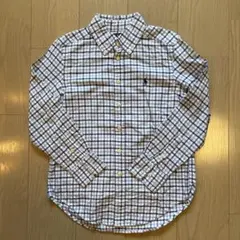 ラルフローレン キッズ 長袖シャツ ギンガムチェック ブルー 140