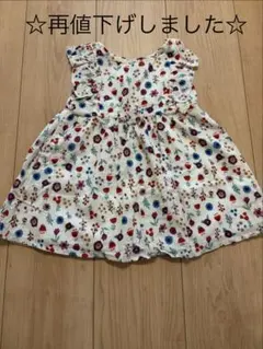 【バースデイ】花柄 ノースリーブ ワンピース 90のサムネイル