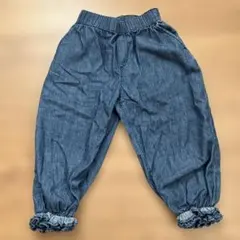 H&M 薄手デニム長ズボン ゴムウエスト