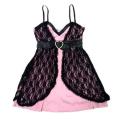 美品♡ALBINAbyGOLDS ハートおりぼん総レースワンピ 2way PKのサムネイル