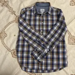 CYRILLUS紺のタータンチェックシャツ150