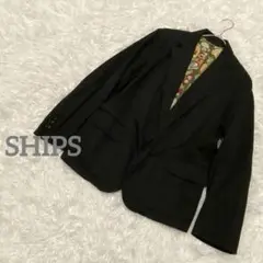 シップス　テーラードジャケット　裏地総柄　フラップポケット　綿　日本製　個性的