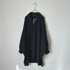 【新品】1740シュリーブ ツイルビックシャツ ロングブラウス 黒 M