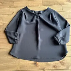 INDIVI ブラック 五分袖ブラウス