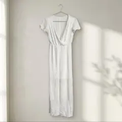 ジョディ ワンピース カシュクール 半袖 XS 白 レーヨン リゾート