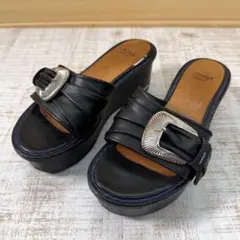 ☆TOGA PULLA☆メタルバックル厚底サンダル ブラック 38 - メルカリ