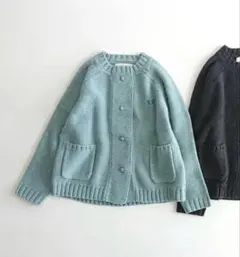 Samansa Mos2 ✴︎水色 カーディガン S.A刺繍