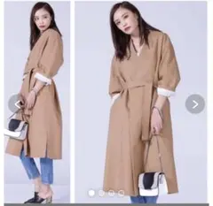 美品　nano universe /コート/38/麻混 ロングカーディガン