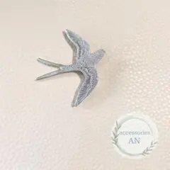 新品 ツバメ シルバー ブローチ 鳥 アンティーク 北欧風 レトロ 帯留め
