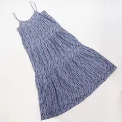 179/WG　ロング丈のティアードチェックパッチーワーク生地キャミワンピース38