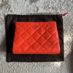 【超美品】Kate Spade オレンジ キルティング ショルダーバッグ