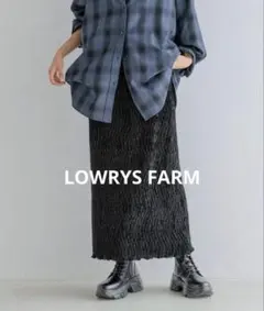 LOWRYS FARM シャイニーベロアタイトＳＫ　スカート　ブラック