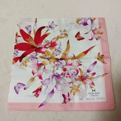 新品HANAE MORI　スカーフサイズ花柄ハンカチ　大判　レア
