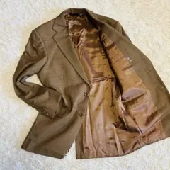 バーバリー ロンドン テーラードジャケット ブラウン ノバチェック M相当 総裏