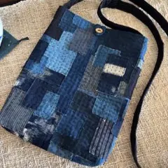 古布リメイク　ハンドメイド　ショルダーバッグ　藍染いろいろ