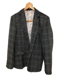 グレー系チェック テーラードジャケット