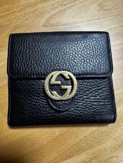 GUCCI インターロッキングG スタッズ 三つ折り財布 ブラック - メルカリ