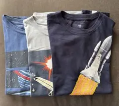 GAP半袖Tシャツ３枚セット宇宙NASAブルー系160キッズスパンコール
