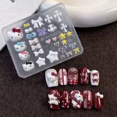 3Dネイルシリコンモールド クロムハーツ　十字架　クロス　リボン