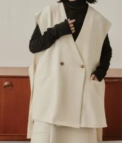 VannieUフラットリボンベスト/セットアップ着用可能商品