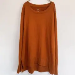 秋 ソノマ 長袖 Tシャツ 2XL ブラウン サムホール 指穴 ゆるだぼ
