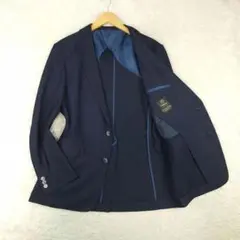 Navy PREMIUM　ブレザー　テーラードジャケット　鹿の子　紺　XXL