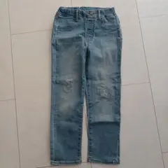 UNIQLO ライトブルー ダメージ加工 ロングパンツ 130㎝