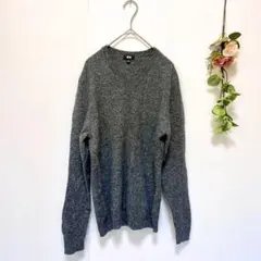 美品✨【UNIQLO】ユニクロ カシミヤ100% Vネックセーター (L)